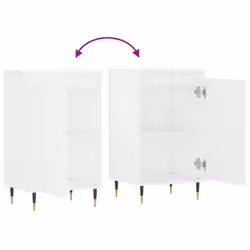 vidaXL Sideboard Storage Cabinet Cupboard Side Cabinet White Engineered Wood - white, 2 pcs - Additional view 9
