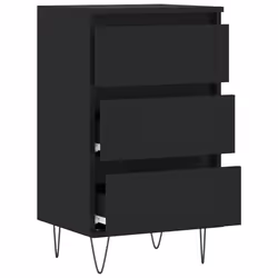 vidaXL Sideboard Storage Cabinet Cupboard Side Cabinet Black Engineered Wood - Additional view 5