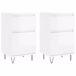 vidaXL Sideboard Storage Cabinet Cupboard Side Cabinet White Engineered Wood - high gloss white, 2 pcs