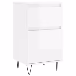 vidaXL Sideboard Storage Cabinet Cupboard Side Cabinet White Engineered Wood - high gloss white, 2 pcs - Additional view 4