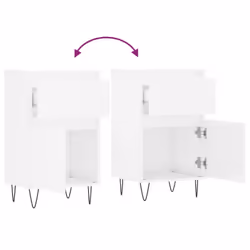 vidaXL Sideboard Storage Cabinet Cupboard Side Cabinet White Engineered Wood - high gloss white, 2 pcs - Additional view 9