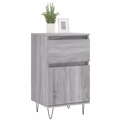 vidaXL Sideboard Storage Cabinet Cupboard Side Cabinet White Engineered Wood - grey sonoma, 2 pcs - Additional view 2