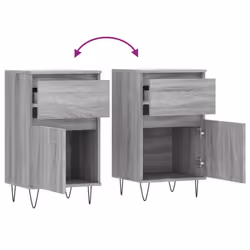 vidaXL Sideboard Storage Cabinet Cupboard Side Cabinet White Engineered Wood - grey sonoma, 2 pcs - Additional view 9