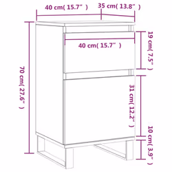 vidaXL Sideboards Storage Cabinet Cupboard 2 pcs Smoked Oak Engineered Wood - smoked oak, 1 pcs - Additional view 3