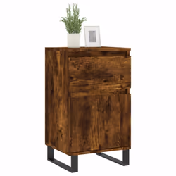 vidaXL Sideboards Storage Cabinet Cupboard 2 pcs Smoked Oak Engineered Wood - smoked oak, 2 pcs - Additional view 2