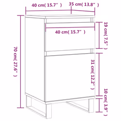 vidaXL Sideboards Storage Cabinet Cupboard 2 pcs Smoked Oak Engineered Wood - smoked oak, 2 pcs - Additional view 3
