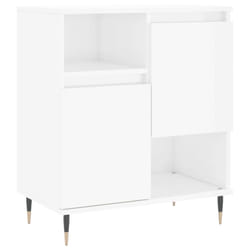 vidaXL Sideboard Storage Cabinet Cupboard Side Cabinet White Engineered Wood - high gloss white