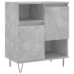 vidaXL Sideboard Storage Cabinet Cupboard High Gloss White Engineered Wood - concrete grey
