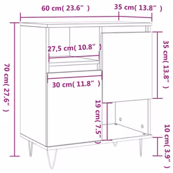 vidaXL Sideboard Storage Cabinet Cupboard High Gloss White Engineered Wood - concrete grey