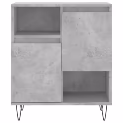 vidaXL Sideboard Storage Cabinet Cupboard High Gloss White Engineered Wood - concrete grey - Additional view 4