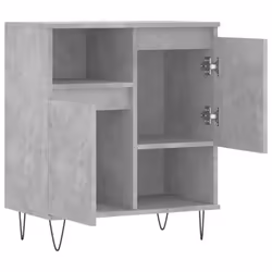 vidaXL Sideboard Storage Cabinet Cupboard High Gloss White Engineered Wood - concrete grey - Additional view 5