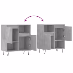 vidaXL Sideboard Storage Cabinet Cupboard High Gloss White Engineered Wood - concrete grey - Additional view 8