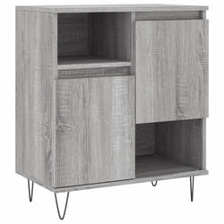 vidaXL Sideboard Storage Cabinet Cupboard High Gloss White Engineered Wood - grey sonoma