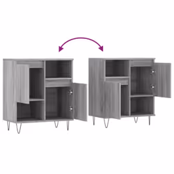 vidaXL Sideboard Storage Cabinet Cupboard High Gloss White Engineered Wood - grey sonoma - Additional view 8