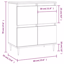vidaXL Sideboard Storage Side Cabinet Cupboard Grey Sonoma Engineered Wood - concrete grey - Additional view 10