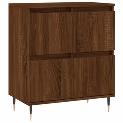 vidaXL Sideboard Storage Side Cabinet Cupboard Grey Sonoma Engineered Wood - brown oak