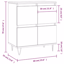vidaXL Sideboard Cabinet Storage Cabinet Cupboard Grey Sonoma Engineered Wood - white