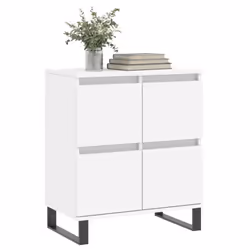 vidaXL Sideboard Storage Cabinet Side Cabinet Cupboard White Engineered Wood - white