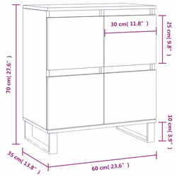 vidaXL Sideboard Storage Cabinet Side Cabinet Cupboard White Engineered Wood - white