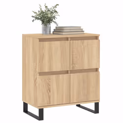 vidaXL Sideboard Storage Cabinet Side Cabinet Cupboard White Engineered Wood - sonoma oak - Additional view 2