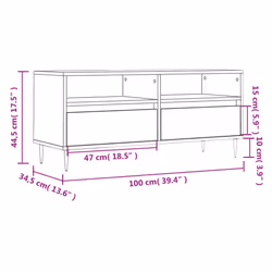 vidaXL TV Cabinet TV Unit Media Cabinet TV Stand Concrete Grey Engineered Wood - Additional view 10