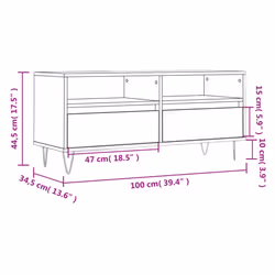 vidaXL TV Cabinet TV Unit Media Cabinet TV Stand Smoked Oak Engineered Wood - Additional view 9