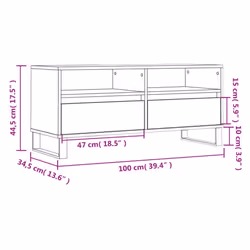 vidaXL TV Cabinet TV Unit Media Cabinet TV Stand Smoked Oak Engineered Wood - Additional view 10