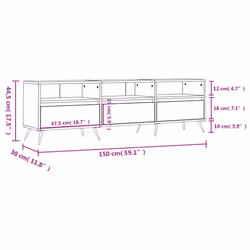 vidaXL TV Cabinet TV Unit Media Cabinet TV Stand Smoked Oak Engineered Wood - Additional view 10