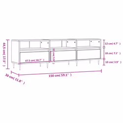 vidaXL TV Cabinet TV Unit Sideboard Media Unit TV Stand Black Engineered Wood - Additional view 10