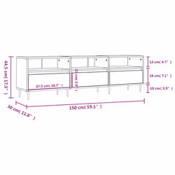 vidaXL TV Cabinet TV Unit Media Cabinet TV Stand Smoked Oak Engineered Wood - Additional view 10