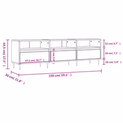 vidaXL TV Cabinet TV Unit Sideboard Media Unit TV Stand White Engineered Wood - Additional view 10