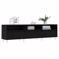 vidaXL TV Cabinet TV Unit Sideboard Media Unit TV Stand Black Engineered Wood