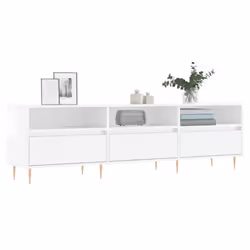 vidaXL TV Cabinet TV Unit Sideboard TV Stand High Gloss White Engineered Wood