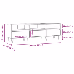 vidaXL TV Cabinet TV Unit Media Cabinet TV Stand Sonoma Oak Engineered Wood - Additional view 10