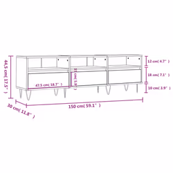 vidaXL TV Cabinet TV Unit Media Cabinet TV Stand Concrete Grey Engineered Wood - Additional view 10