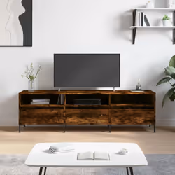 vidaXL TV Cabinet TV Unit Media Cabinet TV Stand Smoked Oak Engineered Wood