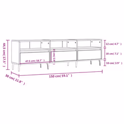 vidaXL TV Cabinet TV Unit Sideboard Media Unit TV Stand White Engineered Wood