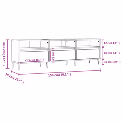 vidaXL TV Cabinet TV Unit Media Cabinet TV Stand Concrete Grey Engineered Wood - Additional view 10