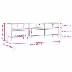 vidaXL TV Cabinet TV Unit Media Cabinet TV Stand Smoked Oak Engineered Wood
