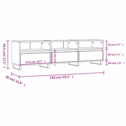 vidaXL TV Cabinet TV Unit Sideboard Media Unit TV Stand White Engineered Wood
