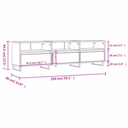 vidaXL TV Cabinet TV Unit Sideboard TV Stand High Gloss White Engineered Wood - Additional view 3