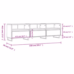 vidaXL TV Cabinet TV Unit Media Cabinet TV Stand Engineered Wood - concrete grey - Additional view 10