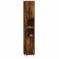 vidaXL Bathroom Cabinet Vanity Unit Highboard Grey Sonoma Engineered Wood - smoked oak - Additional view 2