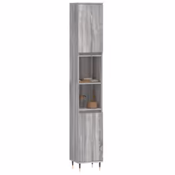 vidaXL Bathroom Cabinet Vanity Unit Highboard Grey Sonoma Engineered Wood - grey sonoma - Additional view 2