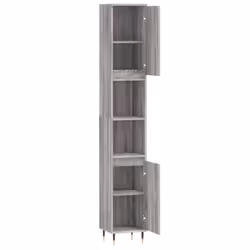 vidaXL Bathroom Cabinet Vanity Unit Highboard Grey Sonoma Engineered Wood - grey sonoma - Additional view 5