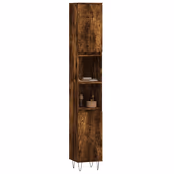 vidaXL Bathroom Cabinet Vanity Unit Storage Cabinet Cupboard Engineered Wood - smoked oak - Additional view 2