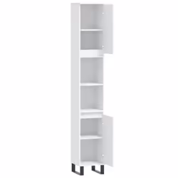 vidaXL Bathroom Cabinet Vanity Unit Highboard Cupboard White Engineered Wood - Additional view 5