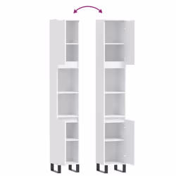 vidaXL Bathroom Cabinet Vanity Unit Highboard Cupboard White Engineered Wood - Additional view 8