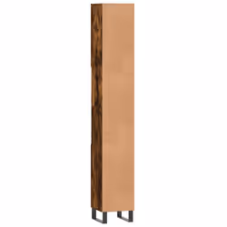 vidaXL Bathroom Cabinet Vanity Unit Highboard Cupboard White Engineered Wood - smoked oak - Additional view 7