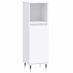 vidaXL Bathroom Cabinet Vanity Unit Highboard Cupboard White Engineered Wood